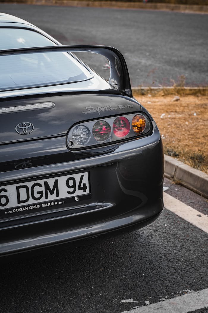 About A sleek sports car showcased in an outdoor parking area in Istanbul, showcasing its distinctive design.